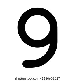 9 number line vector icon