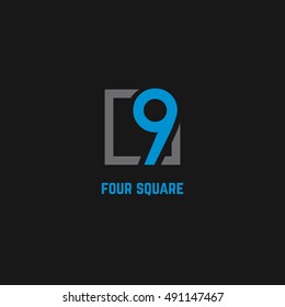 9 Number Logo Design Vector