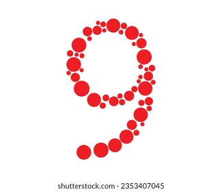 9 number logo desing element 
