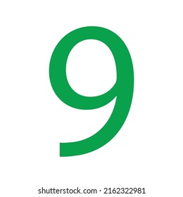 9 NUMBER SIMPLE CLIP ART VECTOR ILLUSTRATION