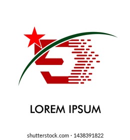9 number and star logo icon for business and technology company symbol