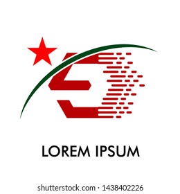 9 number and star logo icon for business and technology company symbol