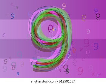 9 Number template icon