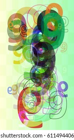 9 Number texture background