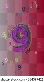 9 Number texture design