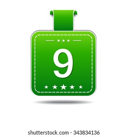 9 Number Vector Green Web Icon