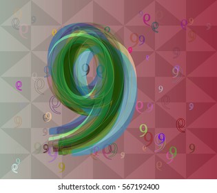 9 Number vector icon