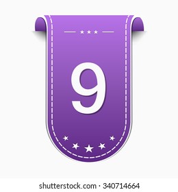 9 Number Violet Vector Icon Design