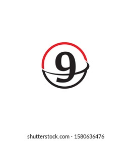 9 NUNBER LOGO SYMBOL DESIGN ILLUSTRATION