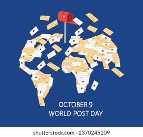 9. Oktober: Vektorgrafik des Weltposttages
