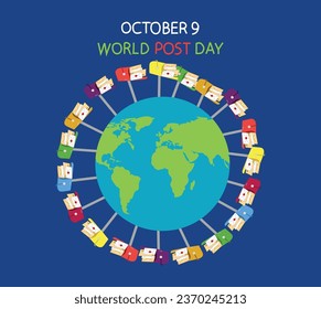 9 de octubre: ilustración vectorial del Día Mundial del Post
