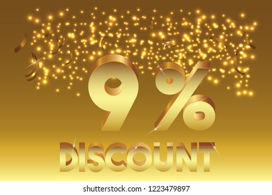 9% off discount promotion sale,  sale promo marketing.