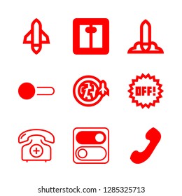 9 off icons with telephone and switch in this set