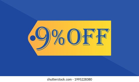 9% off orange and blue discount coupon for special offers on discounts and promotions.