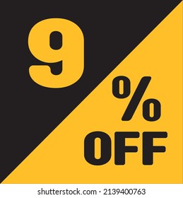 Up To 9% Off Special Offer sale sticker black and gold, vector illustration