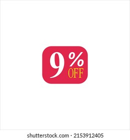 9 ofrecer etiqueta descuento de etiqueta icono vector sello en fondo blanco