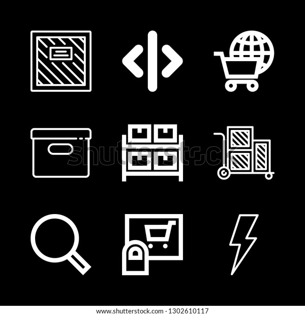 9 order icons with cart with boxes and e commerce
search in this set