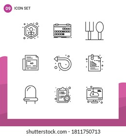 9 Outline concept for Websites Mobile and Apps forward; headline; schedule; paper; newspaper Editable Vector Design Elements