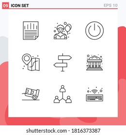 9 Concepto de esquema para sitios web móviles y aplicaciones básicas; flecha; fuera de servicio; mapa; elementos de diseño de vectores editables en la playa