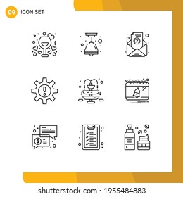 9 Outline concept for Websites Mobile and Apps water; risk; email; resources; human Editable Vector Design Elements