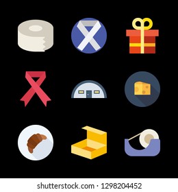 9 package icons with gift and box in this set