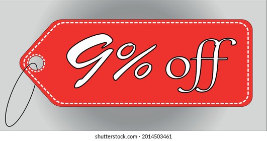 9 % Rabatt auf die rote Markierung. 9 % Rabatt-Tag für Angebote und Angebote