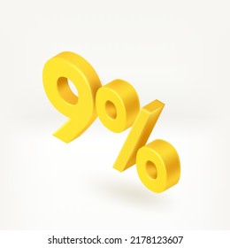 9 percent season discount concept. Vector 3d isometric label
