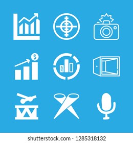 9 performance icons with drum and microphone in this set