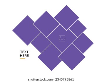 9 Photo collage template frames, Photo frame vector template