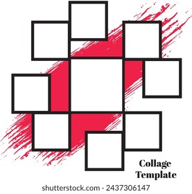 9 photo collage template. vector illustration, new collections