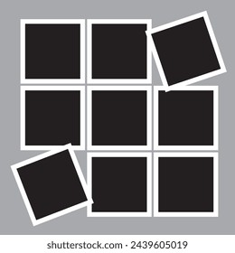 9 photo collage template. vector illustration, new collections