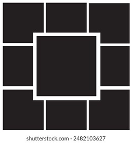 9 photo collage template. vector illustration, new collections