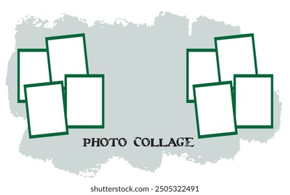 9 photo collage template. vector illustration, new collections