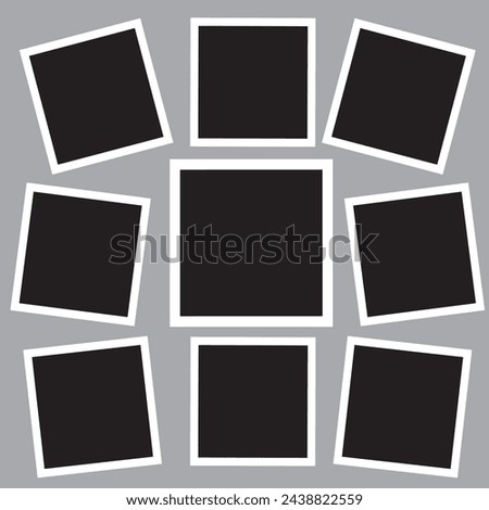 9 photo collage template. vector illustration, new collections