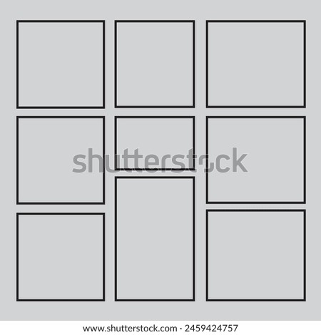 9 photo collage template. vector illustration, new collections