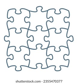 9 piece of Jigsaw puzzle, vector illustration
symbol of connecting business and success