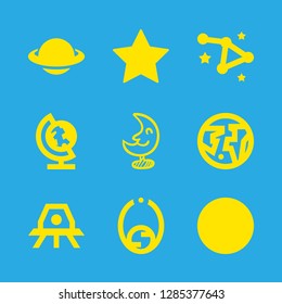 9 planet icons with constellation and orbit in this set