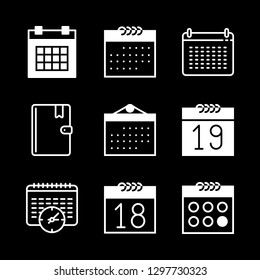 9 planner icons with address book and calendar in this set