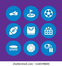 9 player icons in vector set. sports and competition, slot machine, soccer and golf illustration for web and graphic design