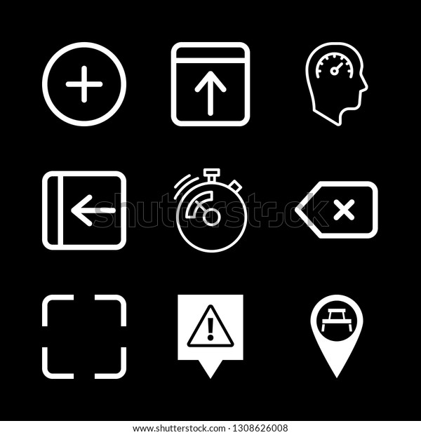 9 pointer icons with left\
arrow with a cross and add circular outlined button in this\
set