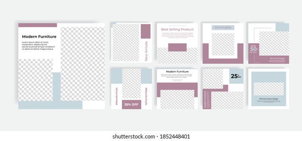 9 Post social media furniture banner template post