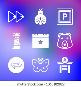 9 premium icon set on gradient background