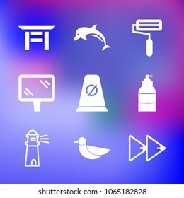 9 premium icon set on gradient background