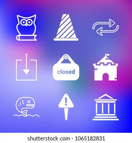 9 premium icon set on gradient background