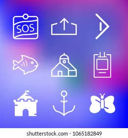 9 premium icon set on gradient background
