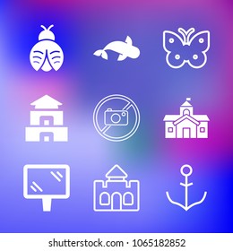 9 premium icon set on gradient background