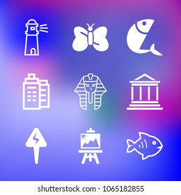 9 premium icon set on gradient background