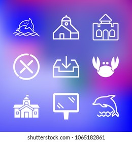 9 premium icon set on gradient background