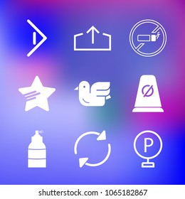9 premium icon set on gradient background