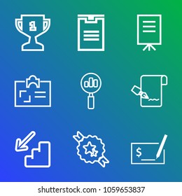 9 premium vector icon set on gradient background